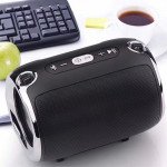 Wholesale Aluminum Drum Style Portable Bluetooth Speaker with Carry Strap S518 (Black)